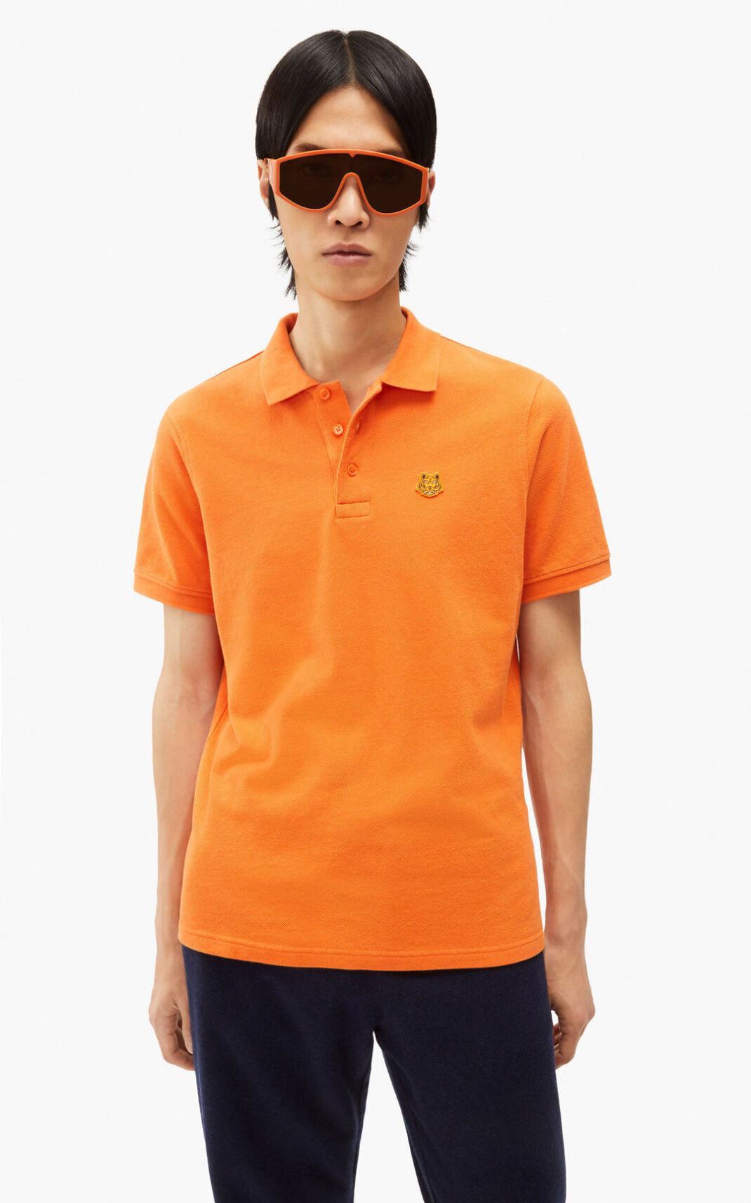 Polo Kenzo Tiger Crest Masculino - Laranja | 673ROFGLB